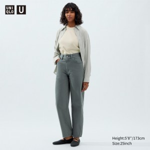 Uniqlo Curved Jeans Olive | 479025-OFE
